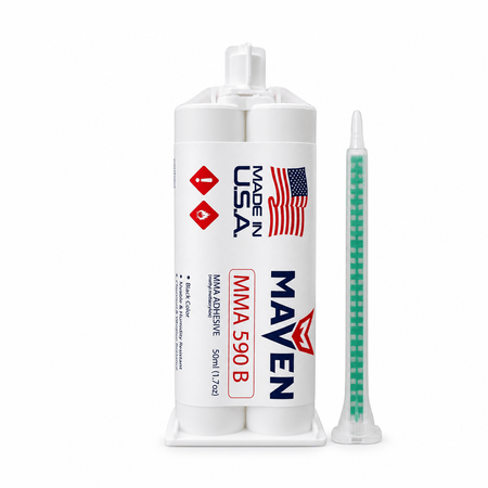 Maven MMA 590 - Slow Set 90-110 minutes MMA Marine-Optimized Adhesive - Thick/High Viscosity Black or White 1:1 ratio Maven Adhesives