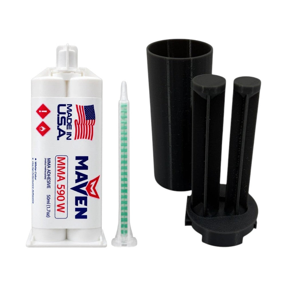 Maven MMA 590 - Slow Set 90-110 minutes MMA Marine-Optimized Adhesive - Thick/High Viscosity Black or White 1:1 ratio Maven Adhesives