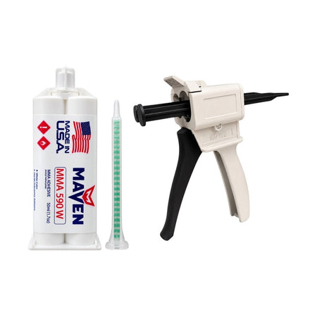 Maven MMA 590 - Slow Set 90-110 minutes MMA Marine-Optimized Adhesive - Thick/High Viscosity Black or White 1:1 ratio Maven Adhesives