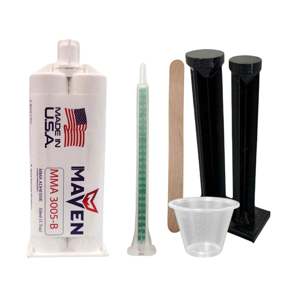 Maven MMA 3005-B Acrylic Black Color - Fast Set 3-6-Min MMA Adhesive-Thick/High Viscosity -1:1 ratio Maven Adhesives