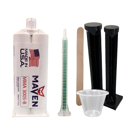 Maven MMA 3005-B Acrylic Black Color - Fast Set 3-6-Min MMA Adhesive-Thick/High Viscosity -1:1 ratio Maven Adhesives