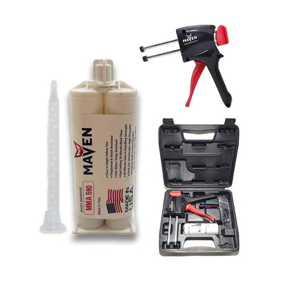 Maven MMA 560 - Slow Set 60 minutes MMA Marine-Optimized Adhesive - White or Black, Thick/High Viscosity 1:1 ratio Maven Adhesives