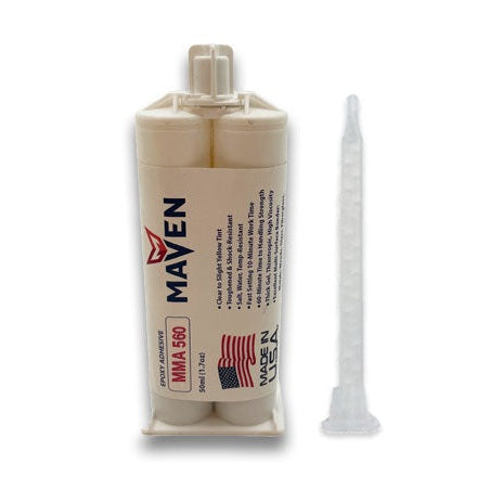 Maven MMA 560 - Slow Set 60 minutes MMA Marine-Optimized Adhesive - White or Black, Thick/High Viscosity 1:1 ratio Maven Adhesives