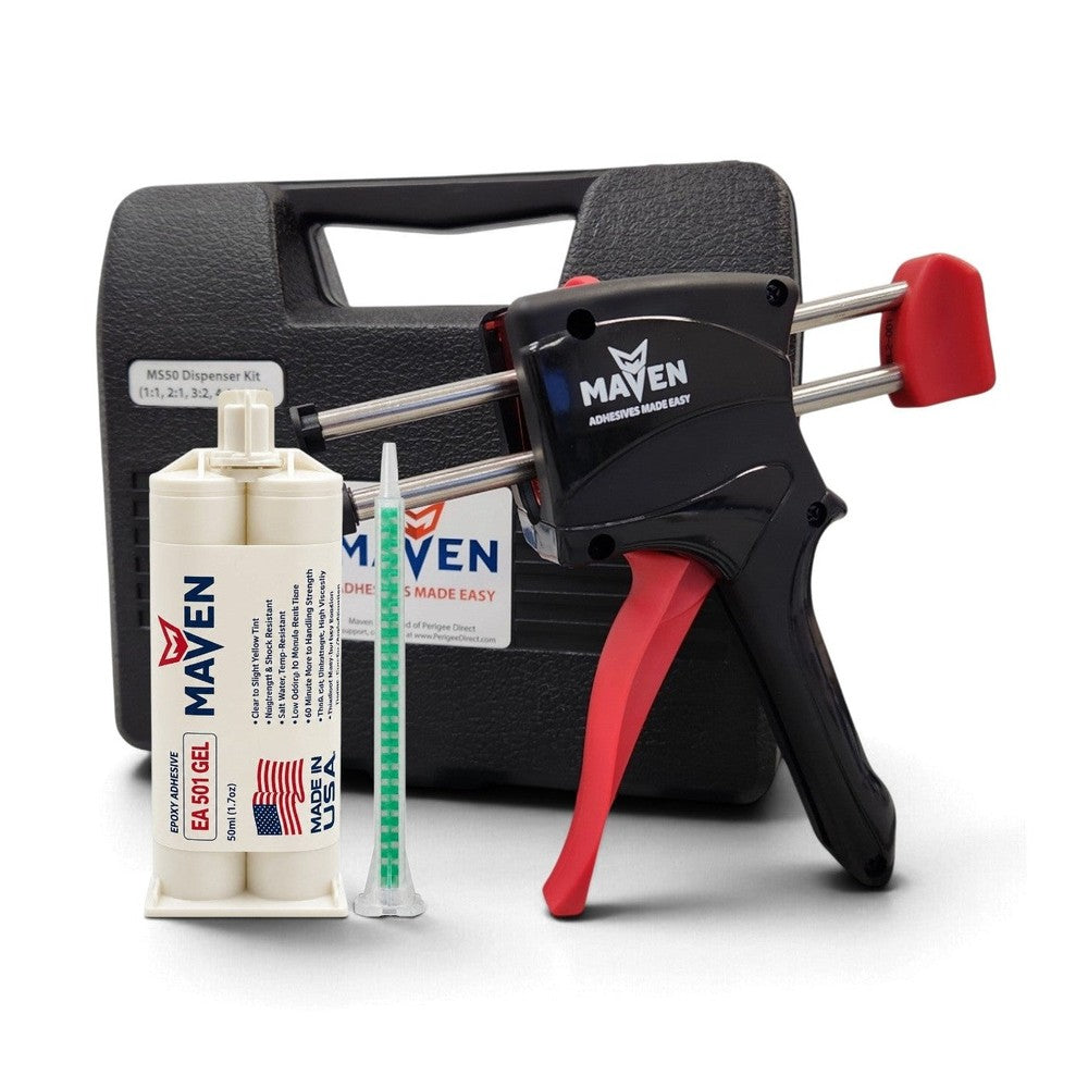 Maven Epoxy EA 501 Gel - Very Fast Set 1 Min, Thick Gel Translucent Clear-1:1 ratio Maven Adhesives