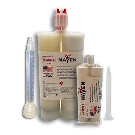 Maven Epoxy EA 501 Gel - Very Fast Set 1 Min, Thick Gel Translucent Clear-1:1 ratio