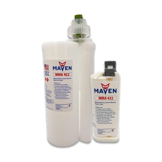 Maven MMA 422 Acrylic - Medium Set 20-Min Toughened Impact Resistant MMA Adhesive-High Viscosity Blue-10:1 ratio PerigeeDirect