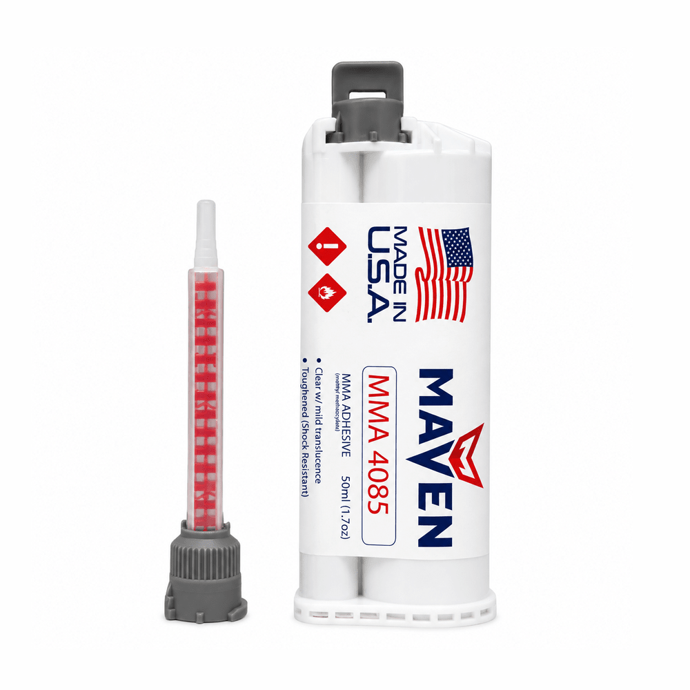 Maven MMA 4085 Acrylic - Medium Set 10-Min MMA Adhesive-Medium Viscosity UV Stable Resistant - Translucent Clear-10:1 ratio Maven Adhesives