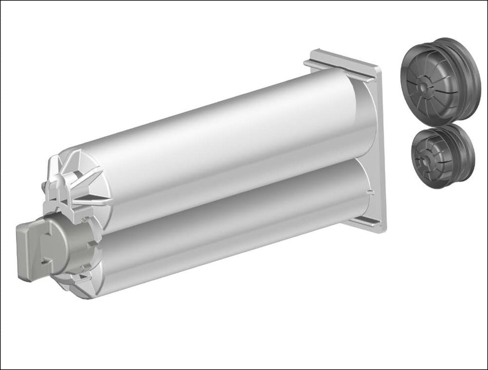MixPac 50ml 2:1 Ratio B-System (gray-cap) Empty Cartridges with sealing cap & pistons (PP, Nylon and PBT styles)