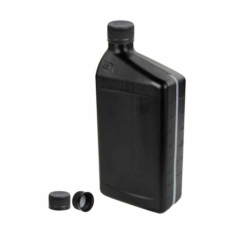 Oil Quart Black Bottle with Lid 32 oz. 1 quart HDPE Plastic, 28/400 Black Ribbed Cap Maven Containers