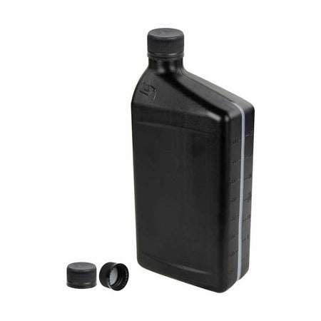 Oil Quart Black Bottle with Lid 32 oz. 1 quart HDPE Plastic, 28/400 Black Ribbed Cap Maven Containers