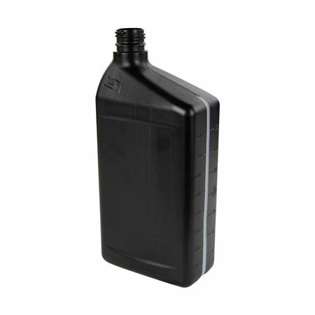 Oil Quart Black Bottle with Lid 32 oz. 1 quart HDPE Plastic, 28/400 Black Ribbed Cap Maven Containers