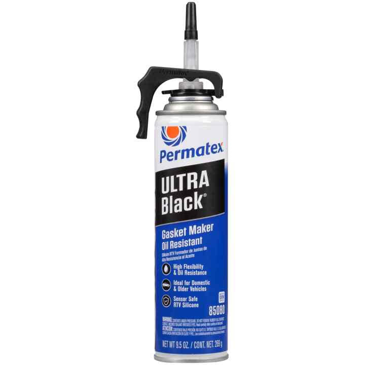 PERMATEX 85080 ULTRA BLACK Max Oil Resistance Gasket Maker - 9.5 oz net wt. PowerBead can