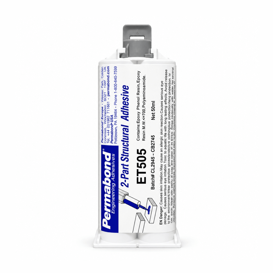 Permabond ET505 Slow Set 60 - 120 minute Toughened Flexible Epoxy Adhesive PERMABOND