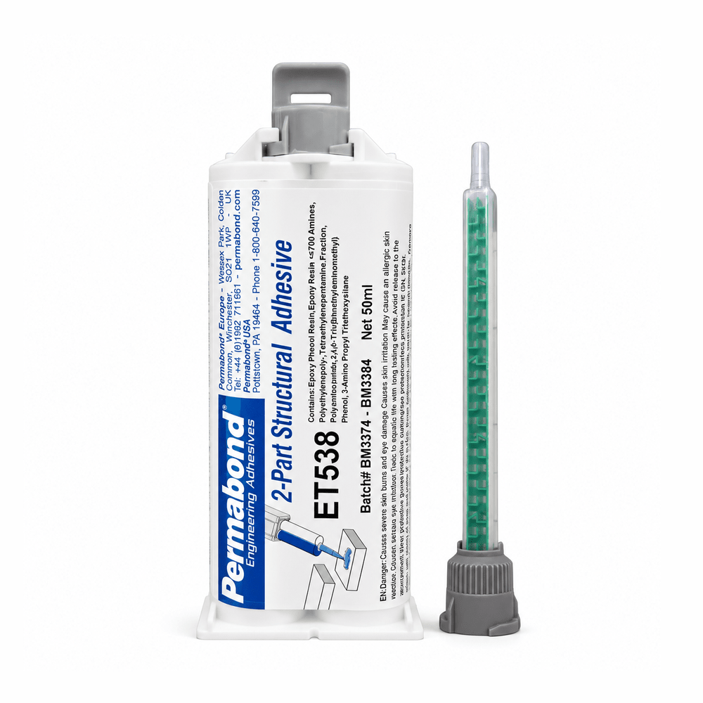 Permabond ET538 1:1 Ratio Slow Set 120 - 150 min Gray color Two-Part Epoxy Adhesive Permabond