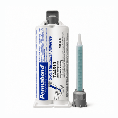 Permabond TA4610 Polyolefin PE, PP , Teflon PTFE & Rubber Bonder Thick Gel 12-15 min Acrylic MMA Adhesive Off-White Permabond