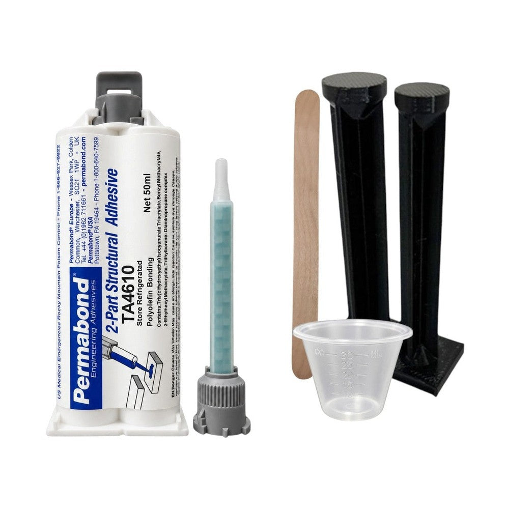 Permabond TA4610 Polyolefin PE, PP , Teflon PTFE & Rubber Bonder Thick Gel 12-15 min Acrylic MMA Adhesive Off-White Permabond