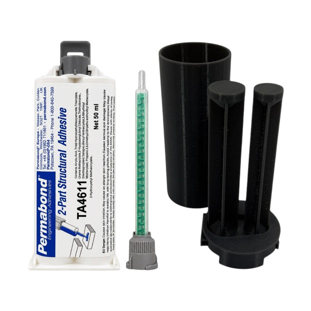 Permabond TA4611 Polyolefin PE, PP , Teflon PTFE , Nylon & Rubber Bonder, Clear Color, Thin Viscosity 10-16 min Acrylic MMA Adhesive Permabond