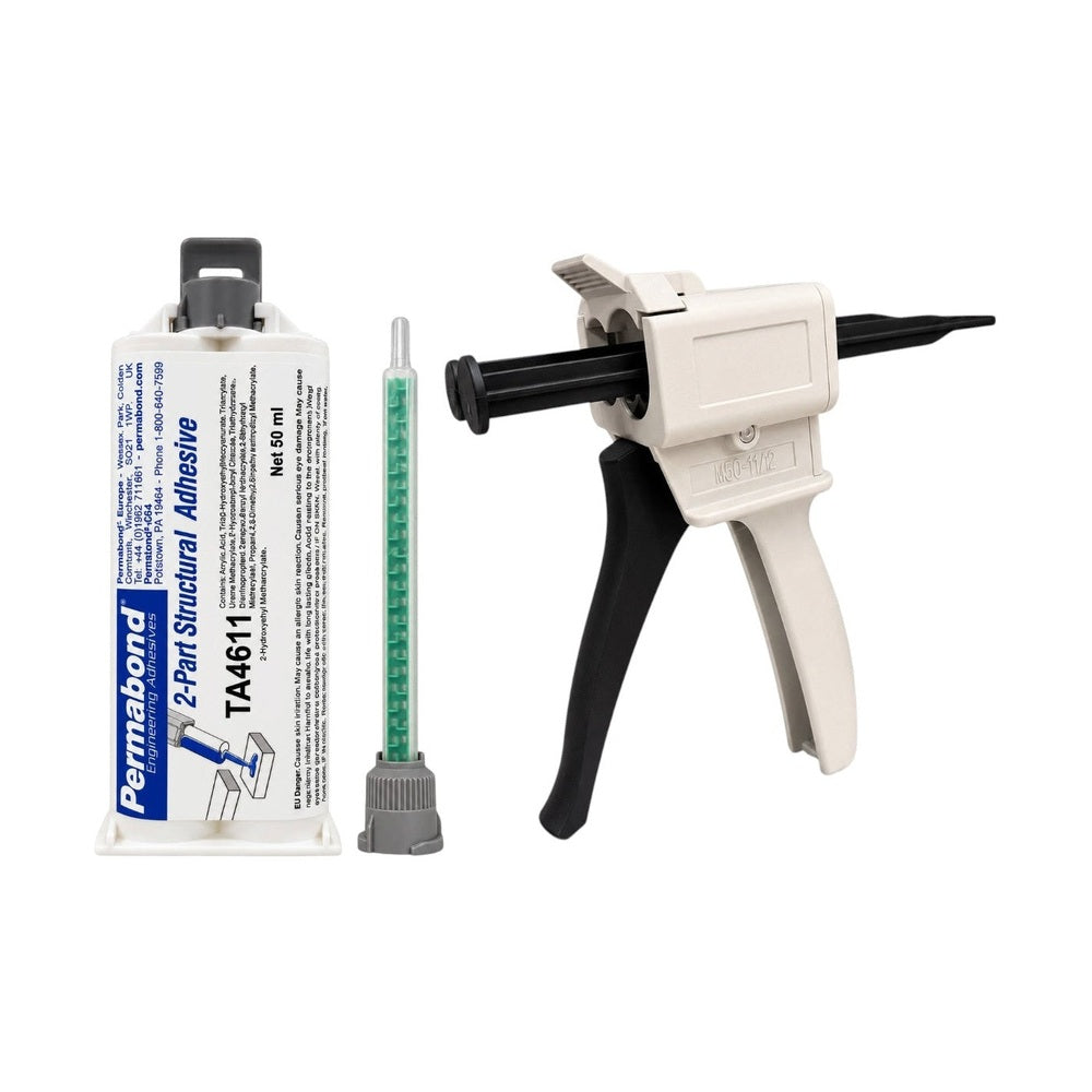 Permabond TA4611 Polyolefin PE, PP , Teflon PTFE , Nylon & Rubber Bonder, Clear Color, Thin Viscosity 10-16 min Acrylic MMA Adhesive Permabond