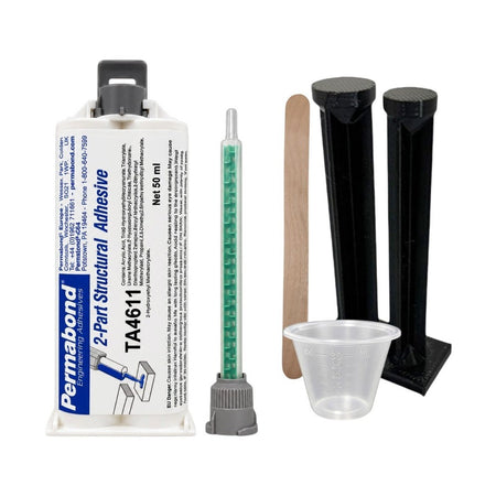 Permabond TA4611 Polyolefin PE, PP , Teflon PTFE , Nylon & Rubber Bonder, Clear Color, Thin Viscosity 10-16 min Acrylic MMA Adhesive Permabond