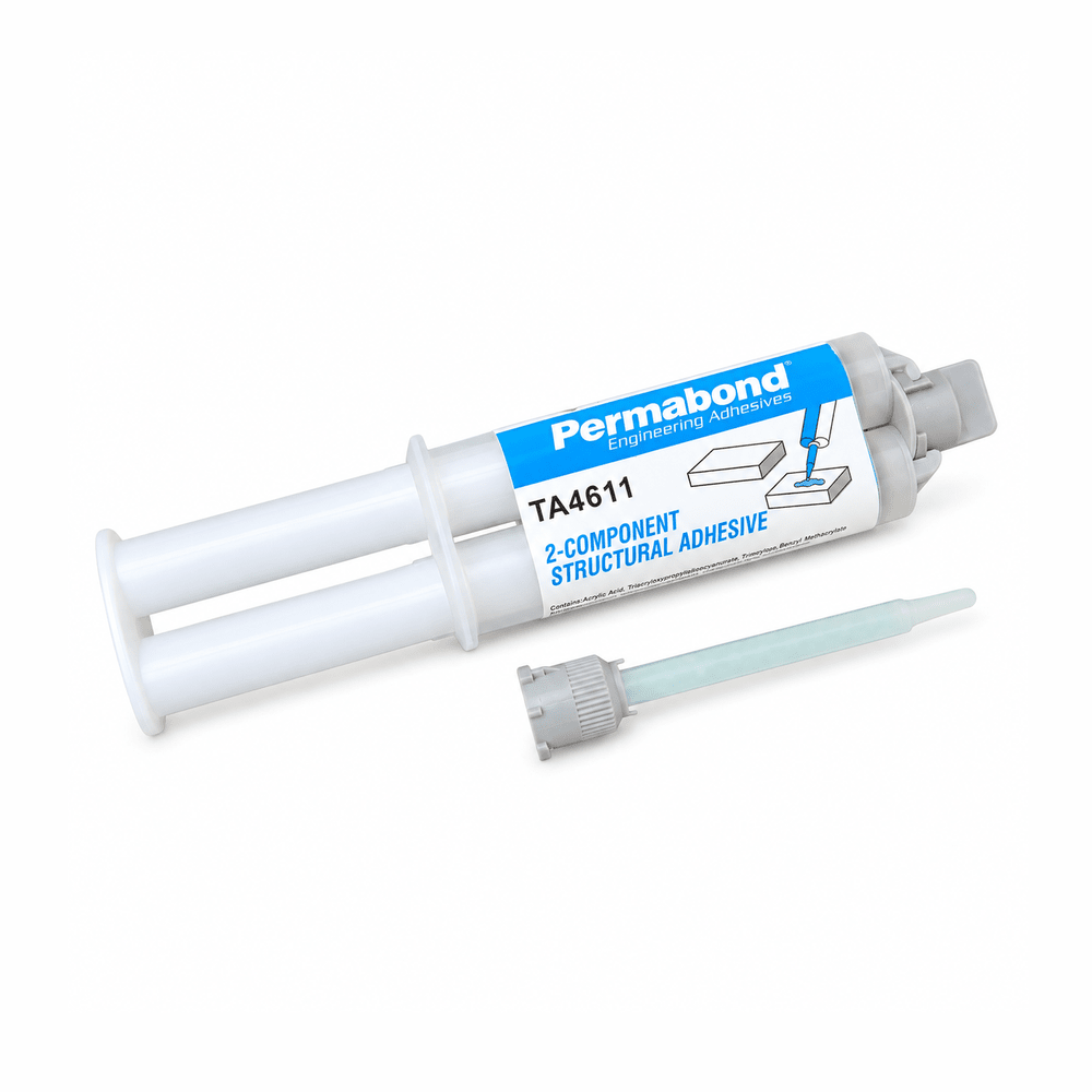 Permabond TA4611 Polyolefin PE, PP , Teflon PTFE , Nylon & Rubber Bonder, Clear Color, Thin Viscosity 10-16 min Acrylic MMA Adhesive Permabond