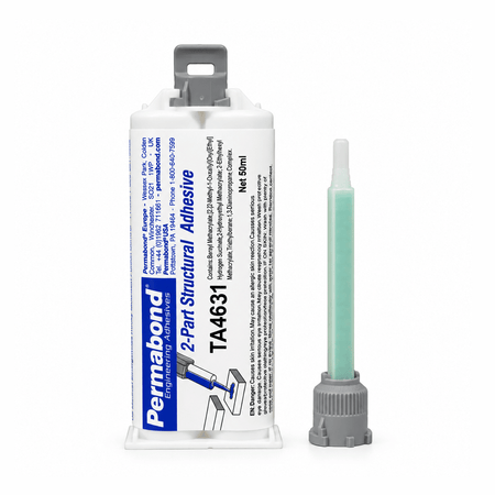 Permabond TA4631 Polyolefin PE, PP , Nylon & Rubber Bonder, Clear Color, Thin Viscosity 12-18 min Acrylic MMA Adhesive White Permabond
