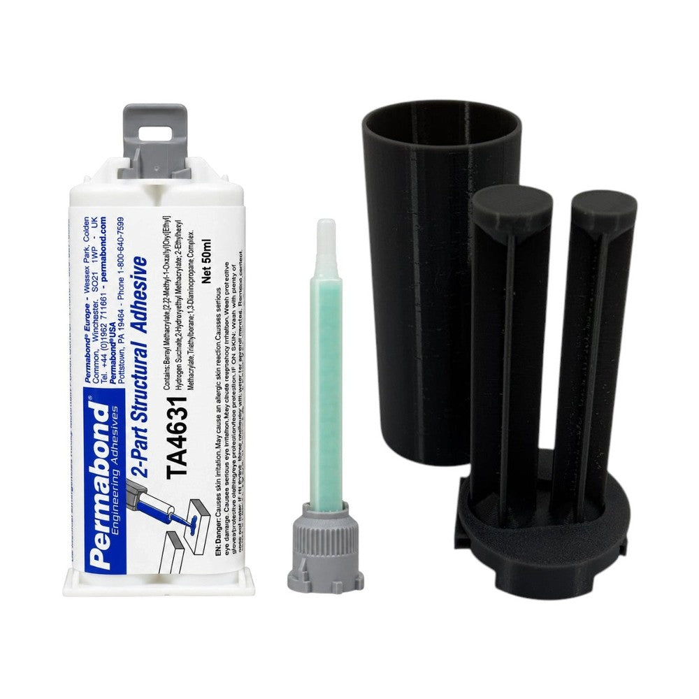Permabond TA4631 Polyolefin PE, PP , Nylon & Rubber Bonder, Clear Color, Thin Viscosity 12-18 min Acrylic MMA Adhesive White Permabond