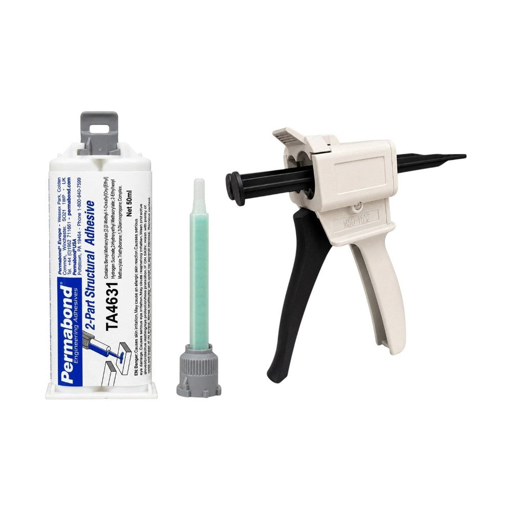 Permabond TA4631 Polyolefin PE, PP , Nylon & Rubber Bonder, Clear Color, Thin Viscosity 12-18 min Acrylic MMA Adhesive White Permabond