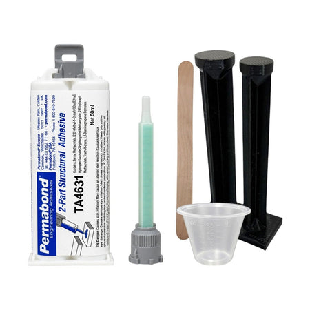 Permabond TA4631 Polyolefin PE, PP , Nylon & Rubber Bonder, Clear Color, Thin Viscosity 12-18 min Acrylic MMA Adhesive White Permabond