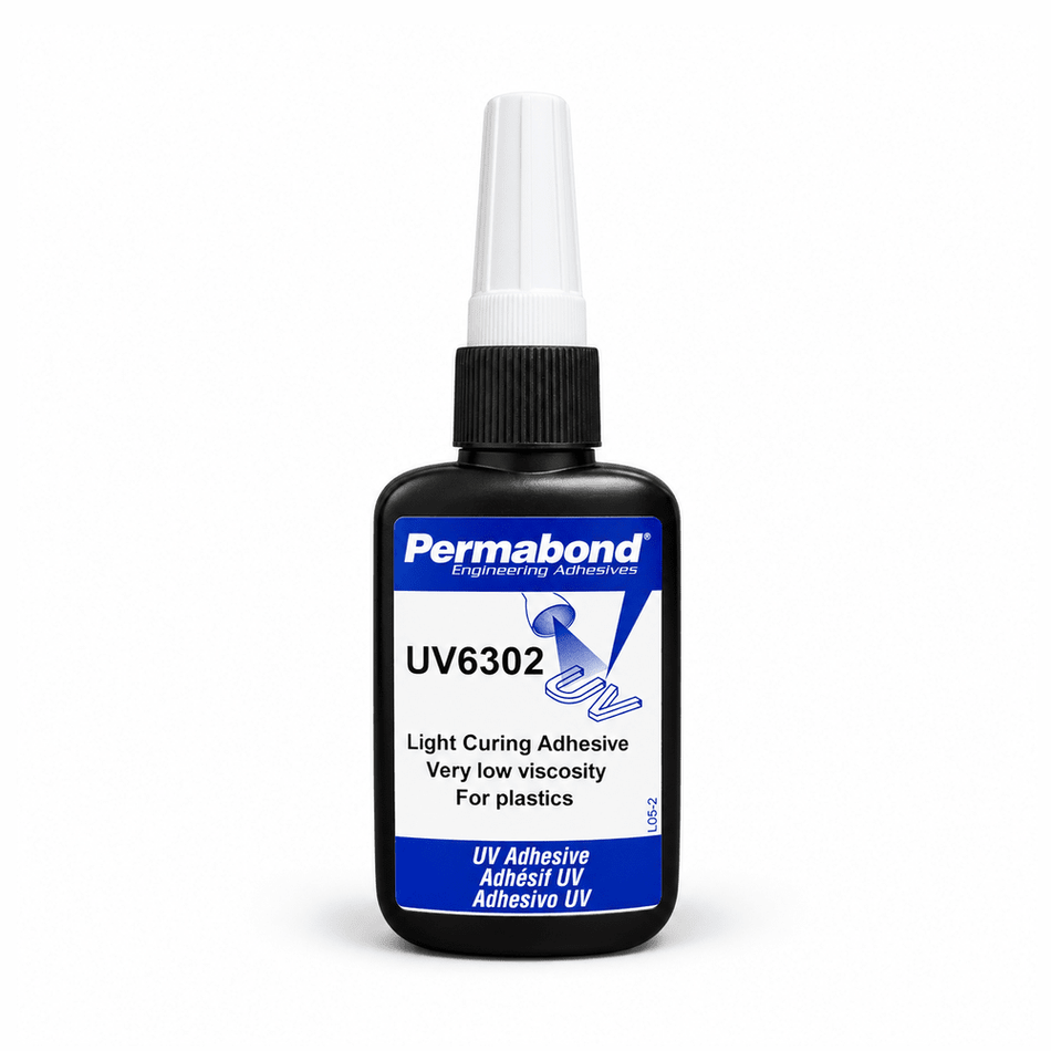 Permabond UV6302 Low-Viscosity UV Adhesive for Fast Plastic Bonding Permabond