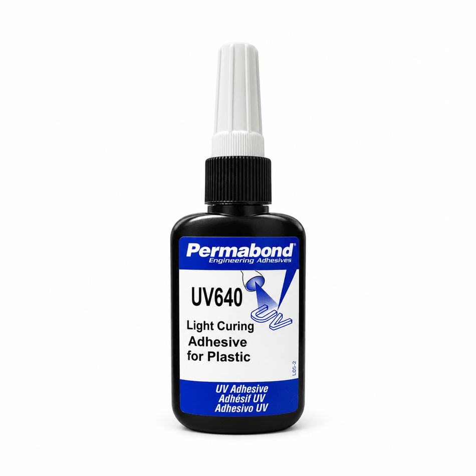 Permabond UV640 thicker viscosity general purpose impact resistant clear UV glue Permabond