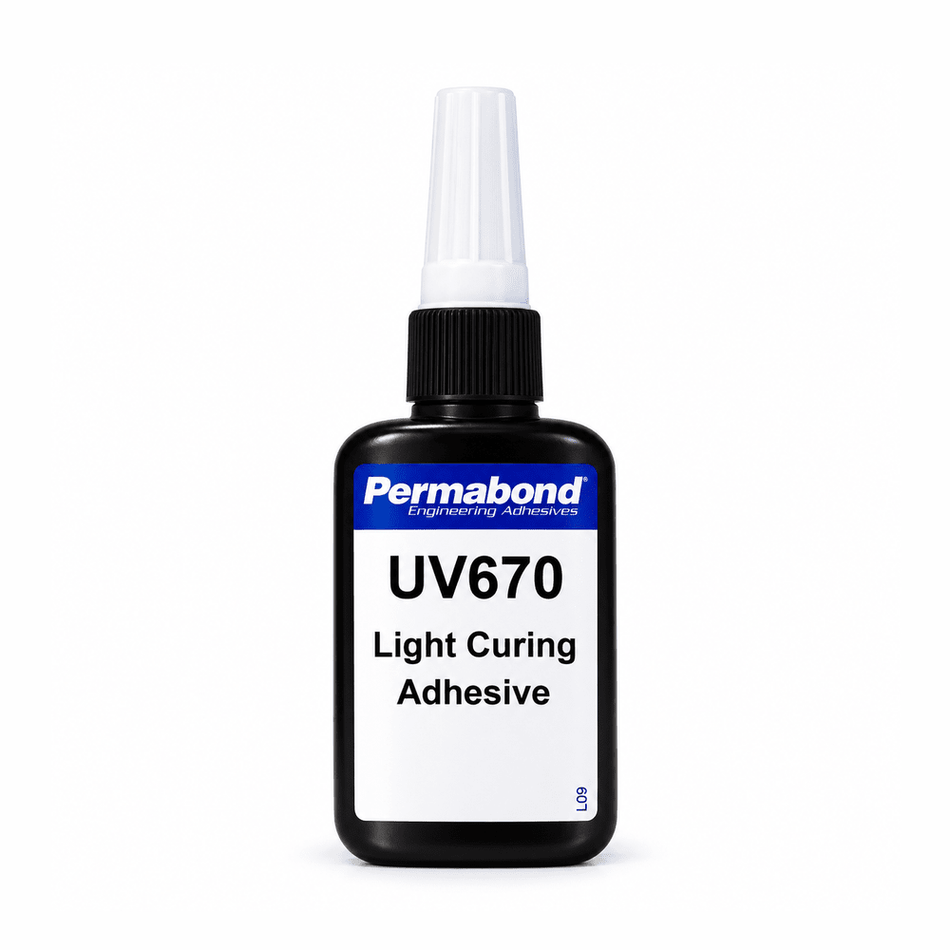 Permabond UV670 UV glue optimized for Glass-Glass and Glass-Metal bonding Permabond