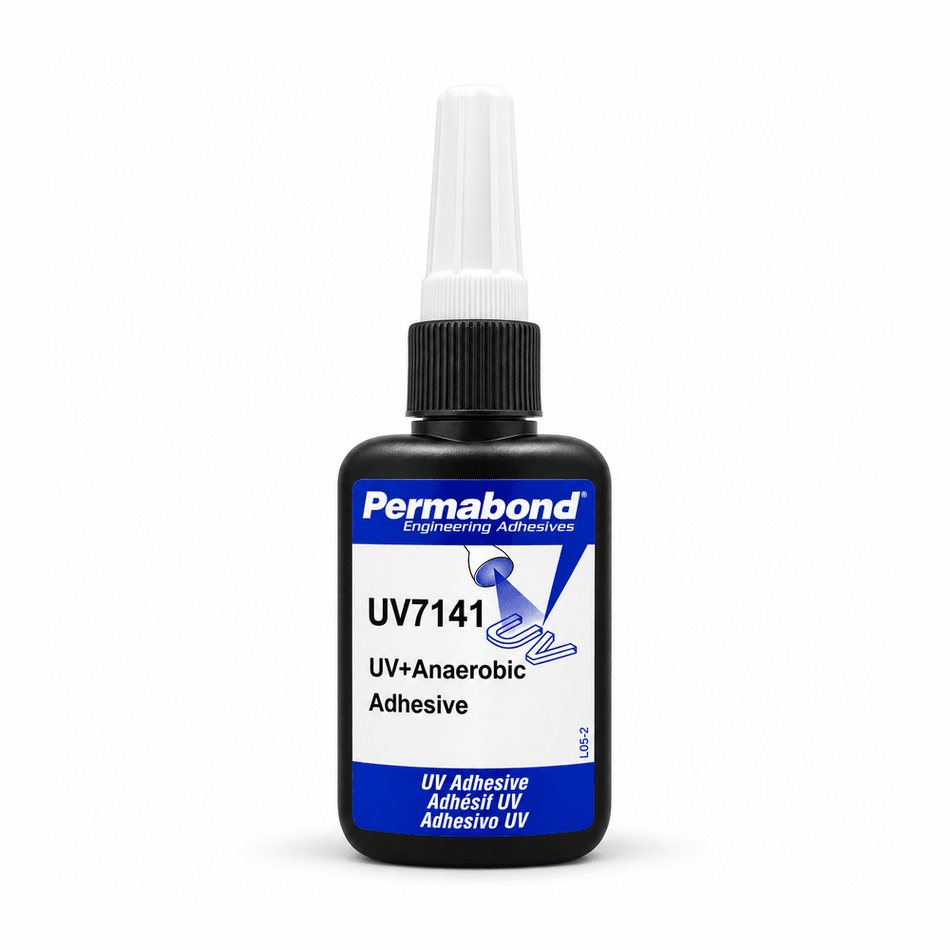 PERMABOND UV7141, Dual-Curable Glue - UV or Anaerobic curable glue for bonding ceramics, glass, mirrors and metals Permabond