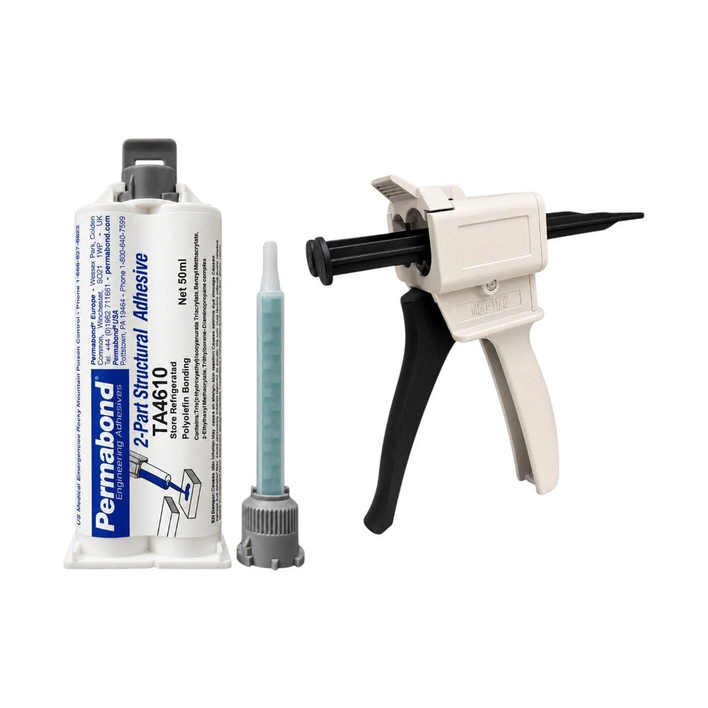 Permabond TA4610 Polyolefin PE, PP , Teflon PTFE & Rubber Bonder Thick Gel 12-15 min Acrylic MMA Adhesive Off-White Permabond