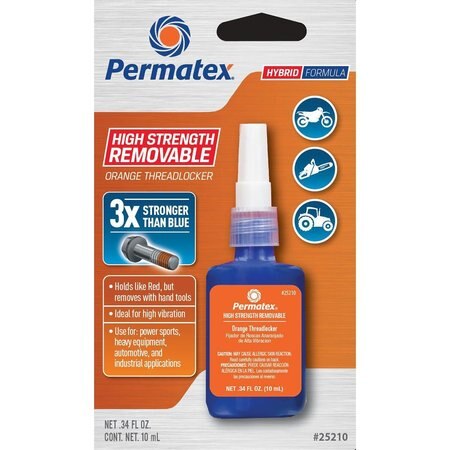 PERMATEX High Strength Removable Threadlocker Orange - 10 ml & 01GALbottle, carded