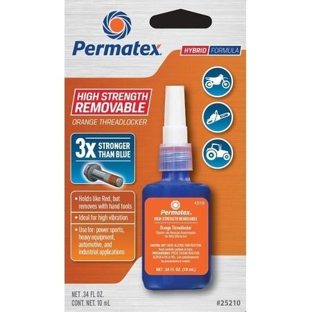 PERMATEX High Strength Removable Threadlocker Orange - 10 ml & 01GALbottle, carded