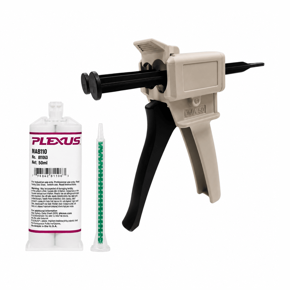 PLEXUS MA8110 GB - Metals, Galvanized Metals, Hot-Dipped Metals, Nylons, and Plastics MMA Glue Medium 10-Min Set Toughened Low-Odor Marine Optimized Plexus