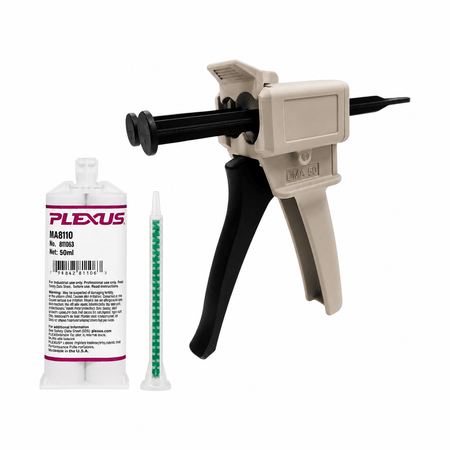 PLEXUS MA8110 GB - Metals, Galvanized Metals, Hot-Dipped Metals, Nylons, and Plastics MMA Glue Medium 10-Min Set Toughened Low-Odor Marine Optimized Plexus