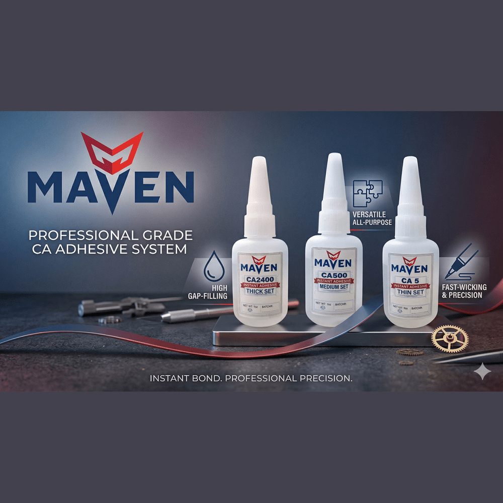 Maven Instant Set CA Glues For Industrial, Professional & Hobbyist Applications Maven Adhesives