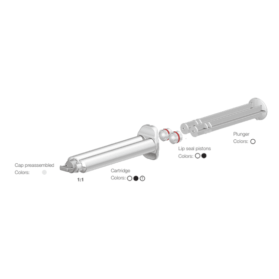 MIXPAC K-System Small Syringe Full Kits (Syrings, Plungers & Pistons together) two-part 1:1 & 10:1 Ratios (2.5ml, 3ml, 5ml, 10ml) (2.5cc, 3cc, 5ccl, 10cc)