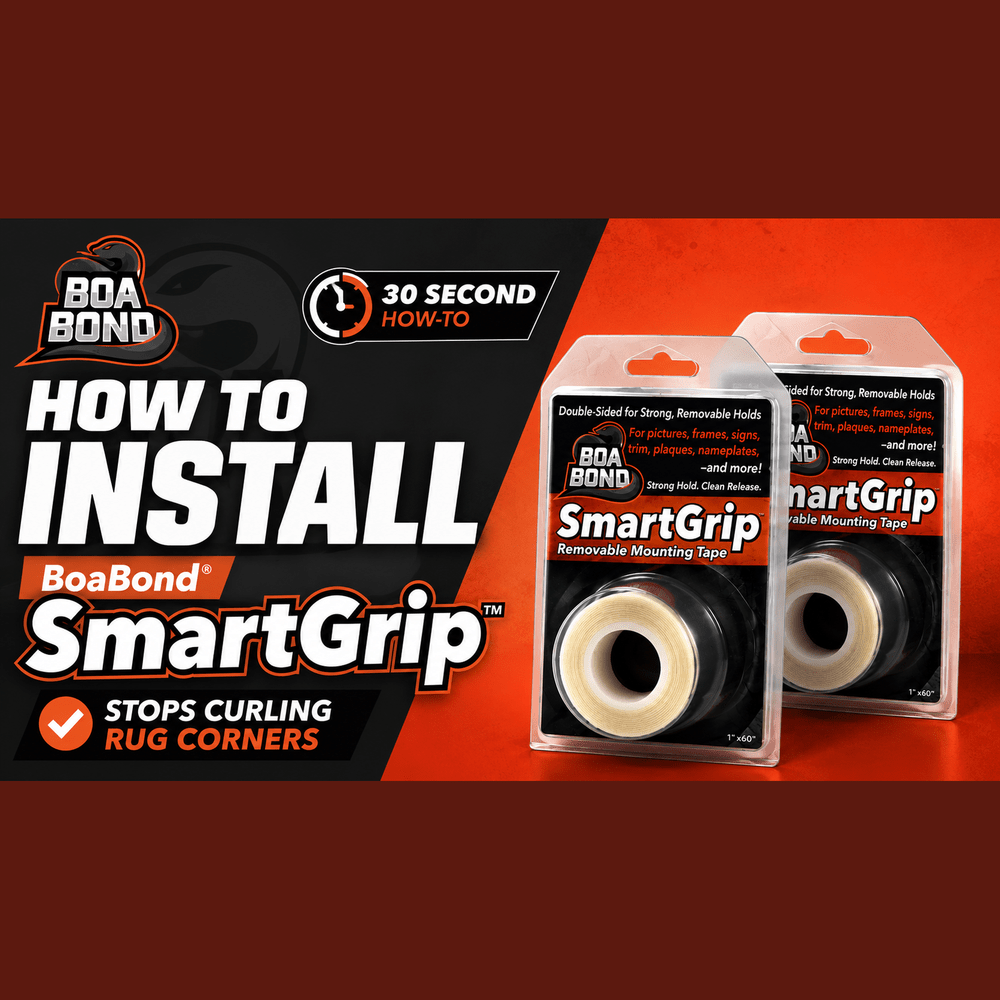 BoaBond SmartGrip Standard Removable Mounting Tape, 1 in x 5 ft Roll BoaBond