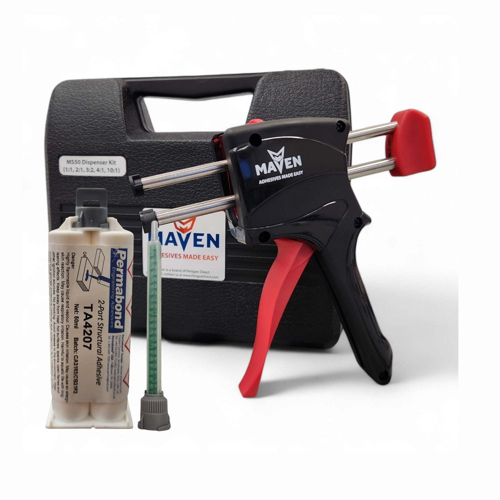 Permabond TA4207 Multi-Purpose 50ml Fast Set 8 - 10 min Acrylic Adhesive Cartridge and Accessories Permabond