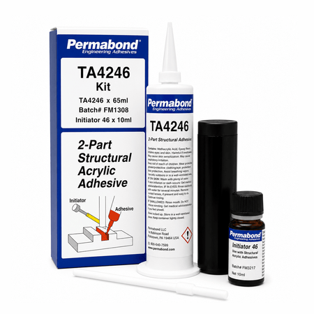 Permabond Acrylic Medium Set 15-30 min TA4246 65ml Kit Initiator 46 10ml Included Permabond