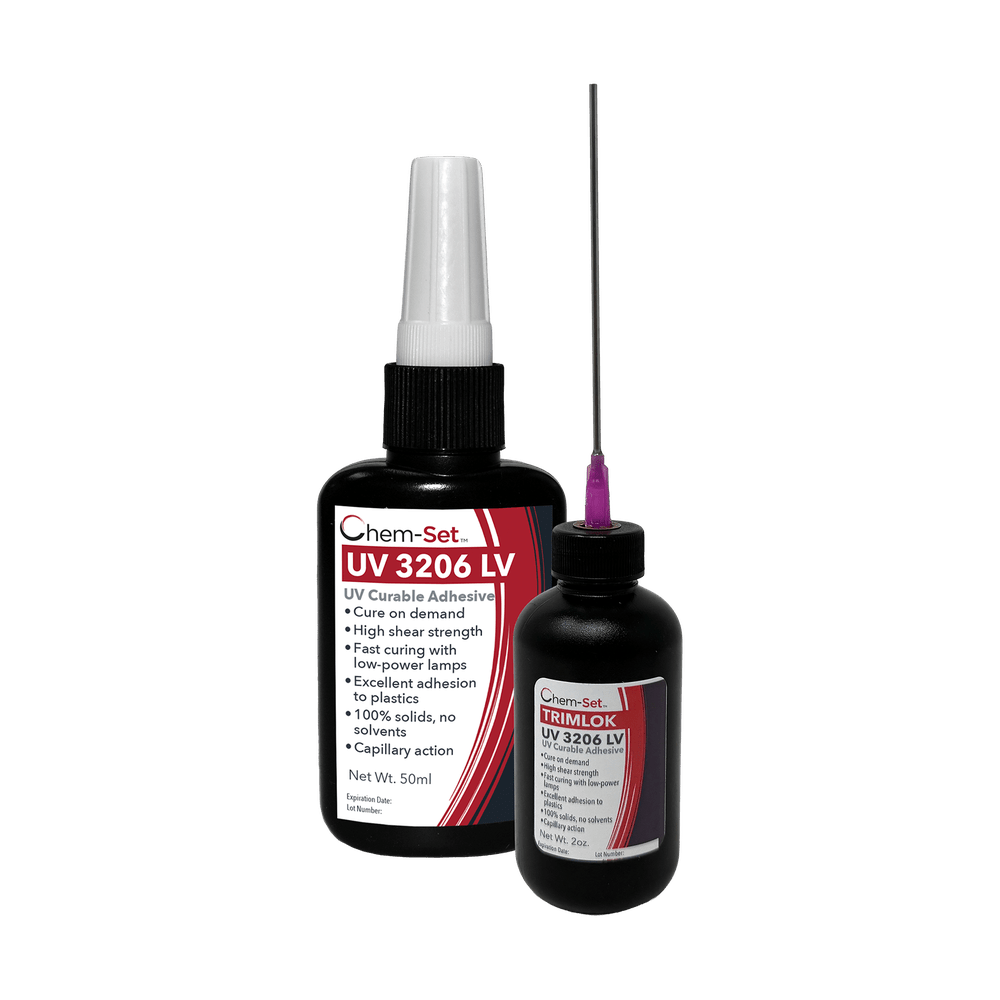 Chem-Set TrimLok UV3206LV Low Viscosity Clear UV Curable Adhesive for Signage and Plastics Trim Lok