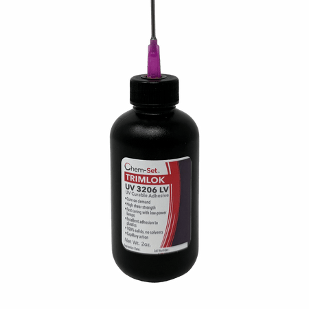 Chem-Set TrimLok UV3206LV Low Viscosity Clear UV Curable Adhesive for Signage and Plastics Trim Lok
