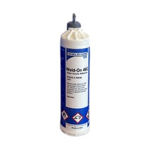 Weld-On SciGrip 46C Translucent Acrylic Adhesive for Primer-Less Bonding of Aluminum, Metals, and Acrylics - 6 to 9 Minute Working Time - 50mL and 490mL 10:1 Mix Ratio Weld-On