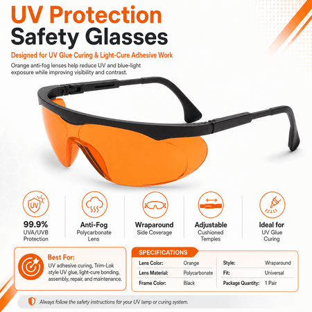 UV Protection Safety Glasses for UV Glue Curing Perigee Direct