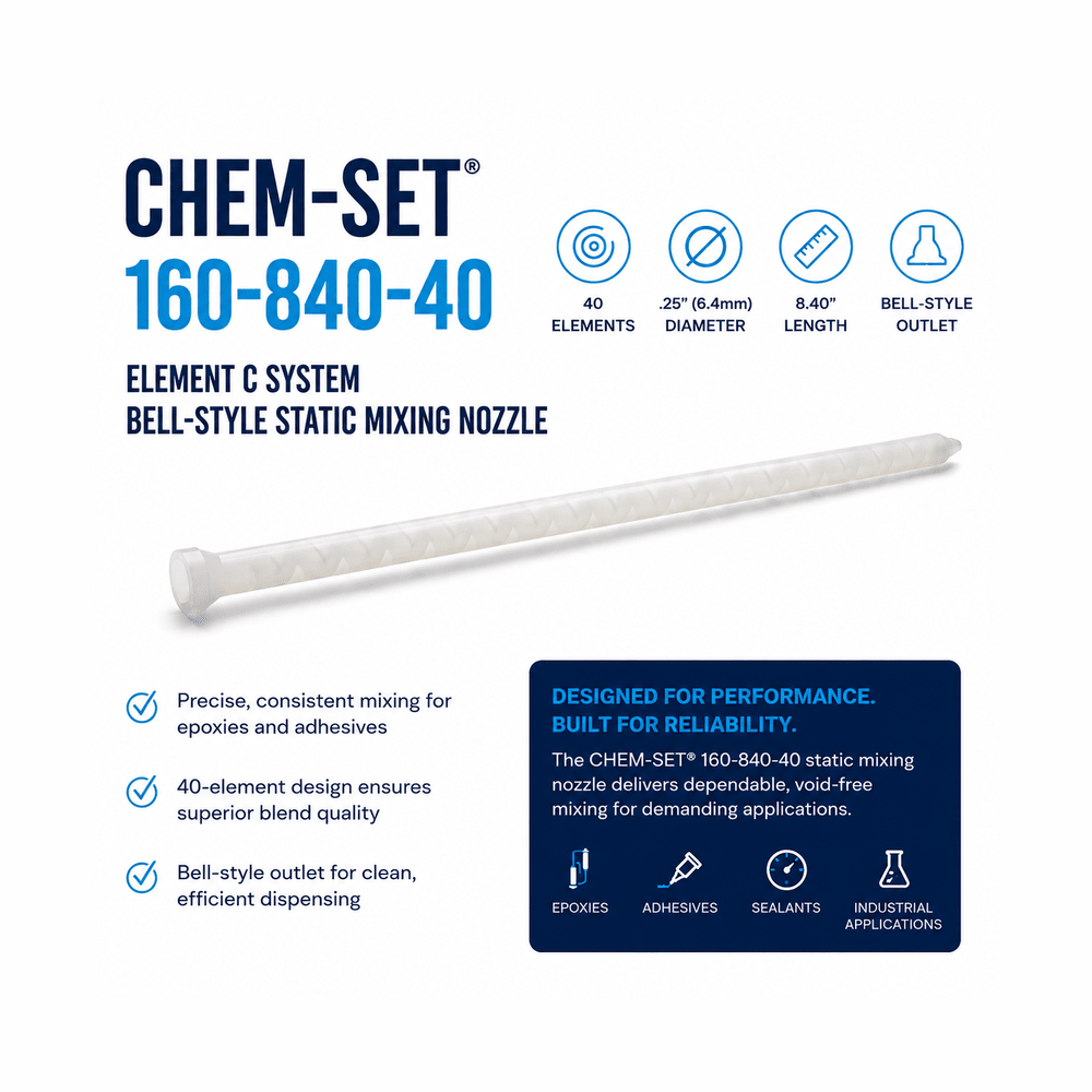 Chem-Set 160-840 40 Element C System Bell Style Static Mixing Nozzle Perigee Direct
