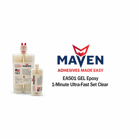 Maven Epoxy EA 501 Gel - Very Fast Set 1 Min, Thick Gel Translucent Clear-1:1 ratio Maven Adhesives
