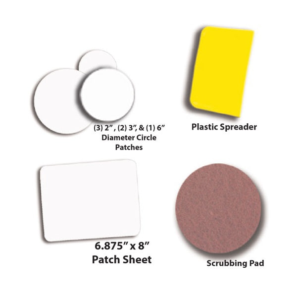 H2O Glue Pool Patch Kit contents