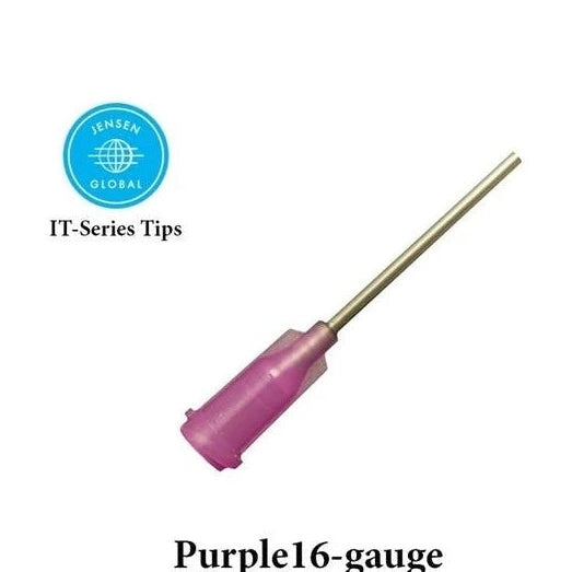 Jensen Industrial Dispensing Tips – Purple 16-Gauge Stainless Steel Blunt Needles, Push-On & Luer-Lock Compatible, Available in 1/2", 1" & 3" Lengths Jensen Global